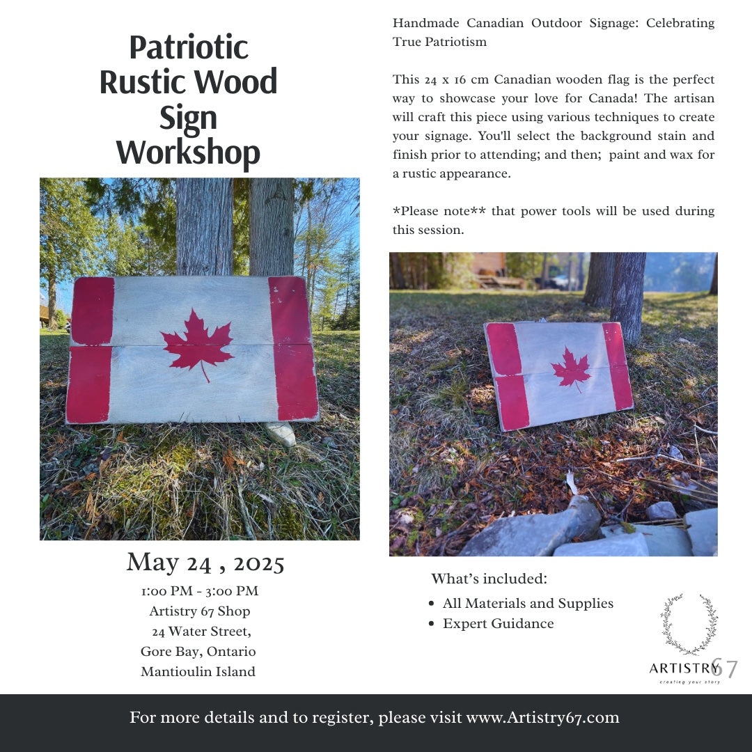 Patriotic Rustic Wood Sign Workshop - May 24, 2025