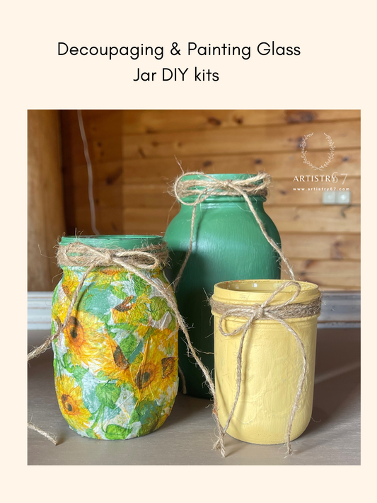 Decoupage & Painting Glass Jars DIY Kit